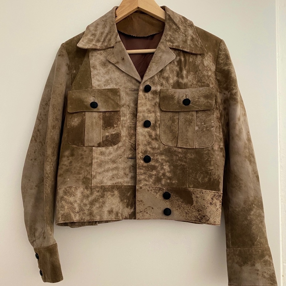 Vintage Reworked Tan Leather Jacket